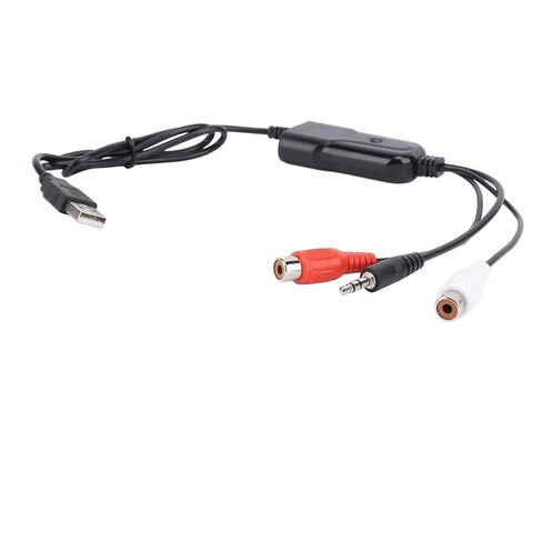 بطاقة صوت USB من Pomya، شريط كاسيت إلى محول MP3 مع مدخل 3.5 مم وAV، توصيل وتشغيل بطاقة صوت USB لتحويل الصوت التناظري إلى الرقمي in Kuwait