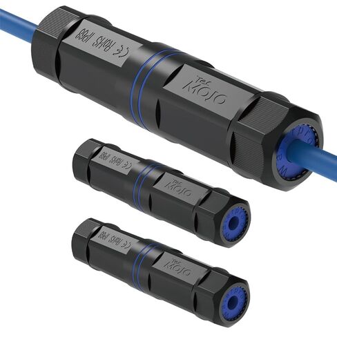 Tecmojo Waterproof Cat6 Coupler, IP68 Outdoor Ethernet Connector for CAT6/CAT5E/CAT5,Shielded RJ45 Ethernet Extender for IP Camera and PoE Device, 4.7in,3 Pack in Kuwait
