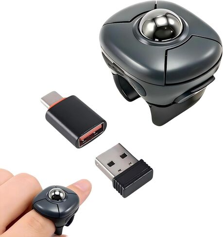 elec Space Wireless Ring Mouse - Creative Air Finger Trackball for Tablets & Phones, Bluetooth & 2.4G Connectivity, Ideal for Video Streaming, Remote Photography, and Music Control in Kuwait