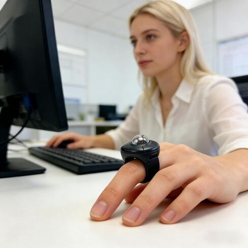 elec Space Wireless Ring Mouse - Creative Air Finger Trackball for Tablets & Phones, Bluetooth & 2.4G Connectivity, Ideal for Video Streaming, Remote Photography, and Music Control in Kuwait
