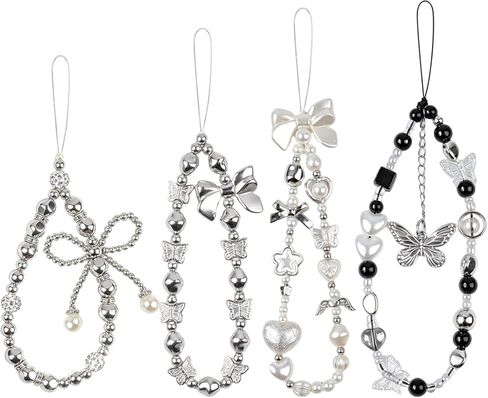 4PCS Phone Charms Strap - Camera Beaded Wrist Strap, Y2K Accessories for Bag Keychain Phones Pendant Decor in Saudi Arabia