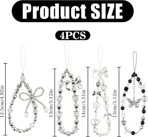 4PCS Phone Charms Strap - Camera Beaded Wrist Strap, Y2K Accessories for Bag Keychain Phones Pendant Decor in Saudi Arabia