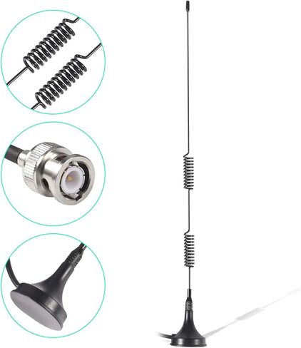 Police Scanner Antenna 20-1300MHz HF VHF UHF Two Way Ham Radio Scanner BNC Male Antenna Base Antenna Compatible with Radio Shack Police Radio Scanner in Kuwait