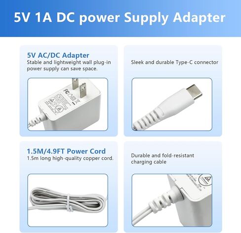 5V 1A DC محول التيار الكهربائي 5W AC / DC شاحن AC 100V-240V إلى DC 5 فولت 1Amp 0.5A استبدال سلك الطاقة لكاميرا الأمن مراقبة الطفل Graco Swing TV Box Raspberry Pi Type C in Kuwait