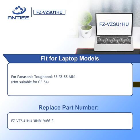 حزمة استبدال بطارية الكمبيوتر المحمول FZ-VZSU1HU FZ-55 لجهاز PANASONIC TOUGHBOOK 55 Mk1 بسعة أعلى 10.8V 68Wh 6 خلايا (غير مناسبة لـ CF-54) in Kuwait