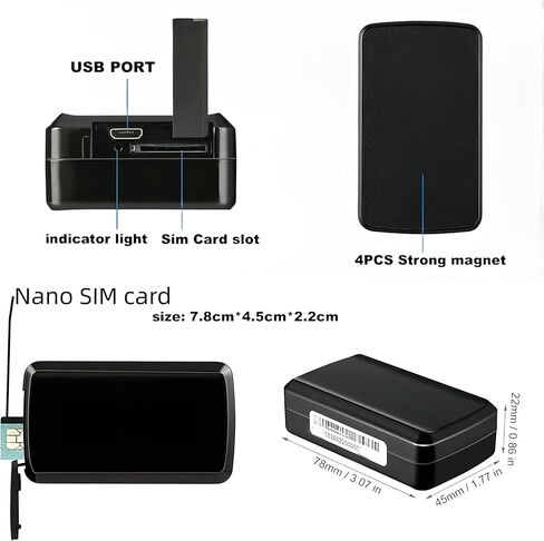 4G GPS Tracker with Strong Magnet, 4000mAh Long Battery Life (20-30 Days) IP65 Waterproof, Real-Time Tracking Geo-Fence Vibration Alarm, GPS Tracker for Vehicles Kids Seniors Pets Assets in Kuwait