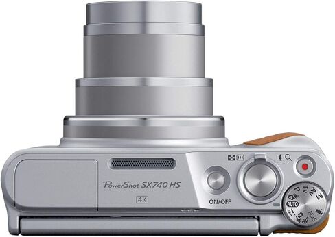 كاميرا Canon PowerShot SX740 HS الرقمية (فضية) 20.3 ميجابكسل، تكبير بصري 40x، فيديو بدقة 4K UHD، واي فاي وبلوتوث، كاميرا سفر مدمجة Point & Shoot + بطاقة SD سعة 64 جيجابايت + حقيبة مبطنة + قطعة قماش من الألياف الدقيقة in Kuwait