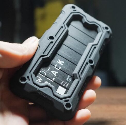 FATBEAR Heavy Duty Shockproof Silicone Bumper Case for Western Digital WD_Black P40 SSD 500G/1TB/2TB, Rugged Sturdy Anti-Slip Protective Cover (Black) in Kuwait