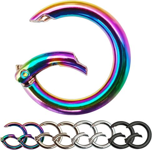 Round Carabiner Clip,O Rings for Keychain with Trigger Spring,Quick Release Keychain,Metal Key Chain Hooks for Paracord Lanyard,Purse Chain Clips,Key Rings,Phone. in Kuwait