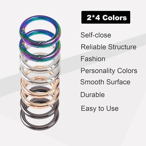 Round Carabiner Clip,O Rings for Keychain with Trigger Spring,Quick Release Keychain,Metal Key Chain Hooks for Paracord Lanyard,Purse Chain Clips,Key Rings,Phone. in Kuwait