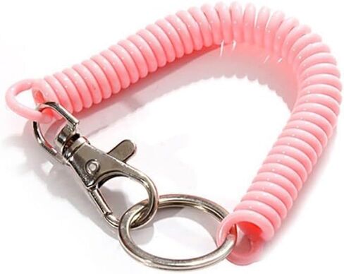 Pink Coil Springs Keychain, Spiral Retractable Spring Coil Keychain, Cellphone Snap Hook Holder Cord Key Chain Holder, for Keys Wallet, Jewelry Clasps in Kuwait