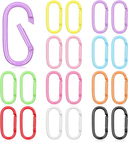 20Pcs Cut Carabiners Clip 10Colors Oval Shape Carabiner Keychain Clip Metal Tiny Oval Carabiner Spring O Rings Hooks for Lanyard Keychain Car Key Rings Hook Dog Tag Clips Purse Keychains Replacement in Kuwait