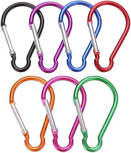Carabiner Clip, 5Pcs Large 4" Aluminum Keychain Hook,Spring Snap Key Chain Clip for Outdoor Use Durable Carabeaner Keychain Clip for Outdoors Keychains Accessory,Mini Carabiner in Kuwait