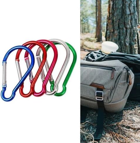 Carabiner Clip, 5Pcs Large 4" Aluminum Keychain Hook,Spring Snap Key Chain Clip for Outdoor Use Durable Carabeaner Keychain Clip for Outdoors Keychains Accessory,Mini Carabiner in Kuwait