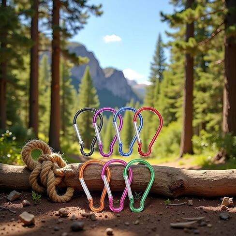 Carabiner Clip, 5Pcs Large 4" Aluminum Keychain Hook,Spring Snap Key Chain Clip for Outdoor Use Durable Carabeaner Keychain Clip for Outdoors Keychains Accessory,Mini Carabiner in Kuwait