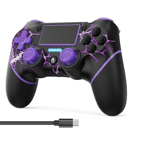 وحدة تحكم لاسلكية لوحدات تحكم PS4/Pro/Slim، وحدة تحكم في الألعاب مع مستشعر حركة 6 محاور/وظيفة المشاركة/كابل شحن - Lightning in Kuwait