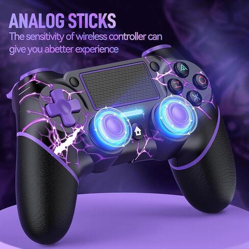 وحدة تحكم لاسلكية لوحدات تحكم PS4/Pro/Slim، وحدة تحكم في الألعاب مع مستشعر حركة 6 محاور/وظيفة المشاركة/كابل شحن - Lightning in Kuwait