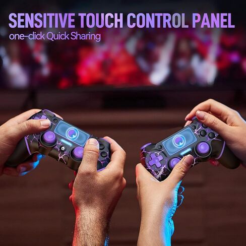 وحدة تحكم لاسلكية لوحدات تحكم PS4/Pro/Slim، وحدة تحكم في الألعاب مع مستشعر حركة 6 محاور/وظيفة المشاركة/كابل شحن - Lightning in Kuwait