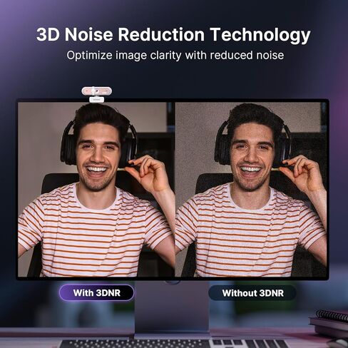 طقم كاميرا ويب NexiGo 4K UHD، N660P Pro 1080p 60fps كاميرا ويب بتركيز تلقائي مع عدسة خالية من التشويه، ميكروفونات تعمل على إلغاء الضوضاء، ضوء مؤتمر الفيديو، حامل ثلاثي القوائم مرن، للألعاب/البث المباشر/التبديل 2، وردي in Kuwait