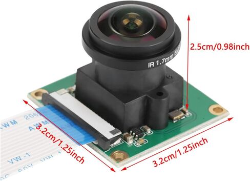 5MP HD Camera Module Board, 175 Degree Wide Angle Lens Small Size Lightweight Design, OV5647 Camera Board, 5MP Resolution for B3+ Projects, Home Security Surveillance, in Kuwait