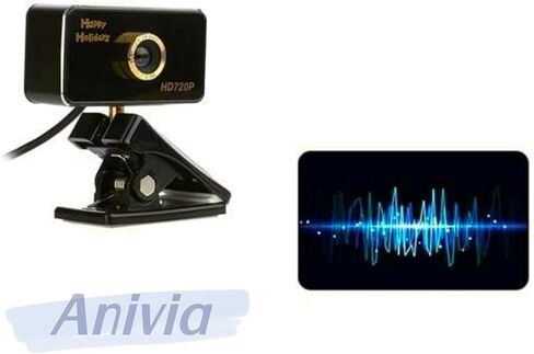 كاميرا ويب Anivia HD 720P لسطح المكتب للكمبيوتر الشخصي، وكاميرا ويب للكمبيوتر مع تصحيح الإضاءة المنخفضة، وميكروفون لتقليل الضوضاء، لسكايب، وفيس تايم، وHangouts، وWebEx، والكمبيوتر الشخصي/Mac/الكمبيوتر المحمول/MacBook/الكمبيوتر اللوحي - أسود ذهبي in Kuwait