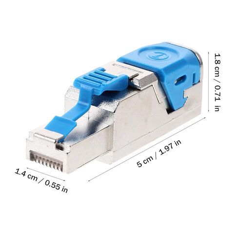 Operitacx Shielded Cat7 Pass Through Rj45 Connector Plug, Tool-Free Modular Ethernet Network Cable End for Gigabit Network, Compatible with Cat6a/7/8 Ethernet Cables, Suitable for Network in Kuwait
