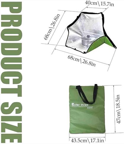 Solar Oven Bag for Outdoor Sun, Camping, Travel - Portable Cooking Emergency Tool in Kuwait