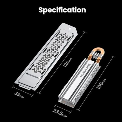 HIMARS PS5 Heatsink، M.2 NVME SSD Heatsink for PS5 Slim/PS5 Pro داخلي PCIe M.2 NVMe Gaming SSD، سبائك الألومنيوم المغنيسيوم مصممة مع تبديد كبير للحرارة [US-M22] in Kuwait