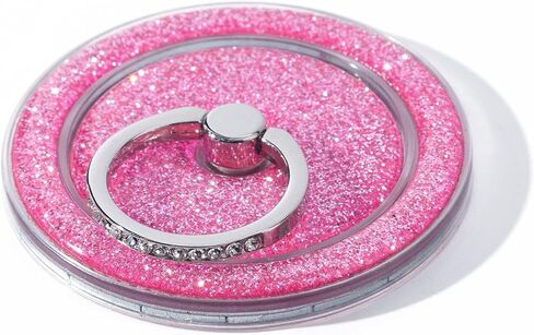 Magnetic Phone Ring for MagSafe,Phone Grip Kickstand,Ring Holder Stand Compatible with iPhone 17 16 15 14 13 12 Pro Max Plus and Phone Case - Blue Transparent Glitter in Saudi Arabia