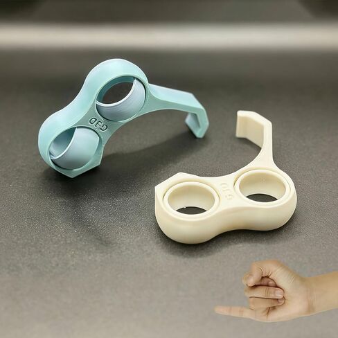 2 Pcs Finger Holder for Phone, Ergonomic Design Stand for Mobile Phone, 2 Holes Little Pinky and Ring Finger Grip Strap Holder for Hand, Portable Pinky Saver for Cellphone(White, Green) in Kuwait