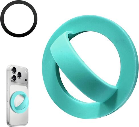 Magnetic Silicone Ring Grip Phone Holder, Rotating Finger Loop Ring Grip Holder, Soft and Portable, Strong Magnetic Attraction, Compatible with Magsafe for iPhone and Samsung Case (Red) in Kuwait