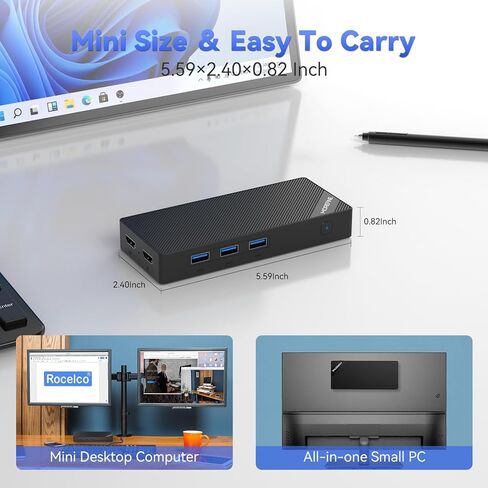 MOREFINE Mini PC N100، M10 12TH Gen N100 (حتى 3.4 جيجا هرتز) كمبيوتر صغير، 12 جيجا LPDDR5 4800 ميجا هرتز رام 512 جيجا NVME M.2 SSD، كمبيوتر مكتبي صغير 4K مزدوج HDMI/USB3.2/WiFi 6/BT5.2/2.5G RJ45 in Kuwait