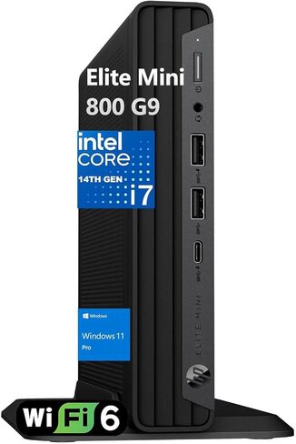 كمبيوتر مكتبي HP Elite Mini 800 MFF PC، Intel 20-Core i7-14700، ذاكرة الوصول العشوائي DDR5 سعة 16 جيجابايت، 512 جيجابايت PCIe SSD، 2 DisplayPort، WiFi 6، بلوتوث، لوحة مفاتيح متضمنة، بدون ماوس، Windows 11 Pro، Office 356، أسود in Kuwait