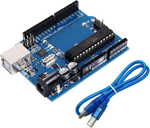 لوحة UNO R3 (Giant, ATmega328P) - تعمل مع مجموعات Arduino UNO، وتتضمن كابل USB لمشاريع Arduino in Kuwait