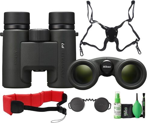 مناظير Nikon PROSTAFF P7 مقاس 8 × 30، مناظير مدمجة مقاومة للماء للسقف والضباب، حزمة بصريات مطلية بالعازل الكهربائي مع حزام أمان + طقم تنظيف + حزام عائم in Kuwait