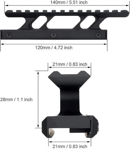 Picatinny Rail Riser Mount Adaptor Cantilever Design Red Dot Riser Mounts, Optic Riser Mounts for Scope Ring & Optics Sights (5.51 in/13 Slot) in Kuwait