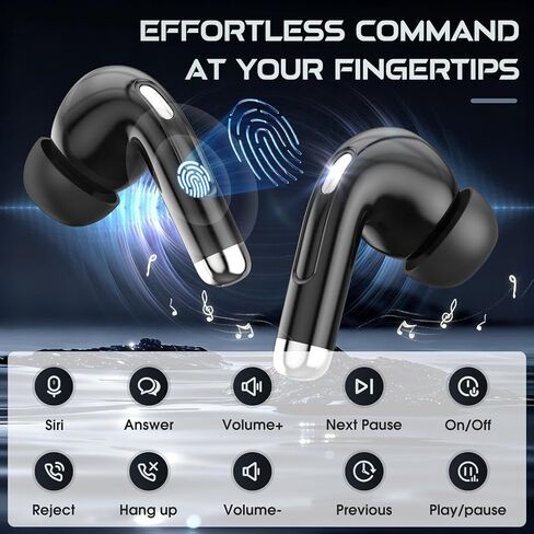 TRAUSI Wireless Earbuds with Smart Touch Screen & 180° Rotating Case – Bluetooth 5.4 Headphones, Noise Cancelling Ear Buds, Stress Relief Design Earphones in Kuwait