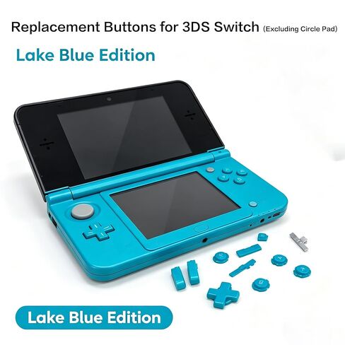 مخصص لأزرار 3DS الإضافية، استبدال مجموعة كاملة من الألوان، لوحدات تحكم الألعاب الصغيرة Nintendo Old 3DS، ABXY / D-Pad Direction / L R كتف / Power Home / Volume / زر تبديل ثلاثي الأبعاد 11 قطعة (أزرق) in Kuwait