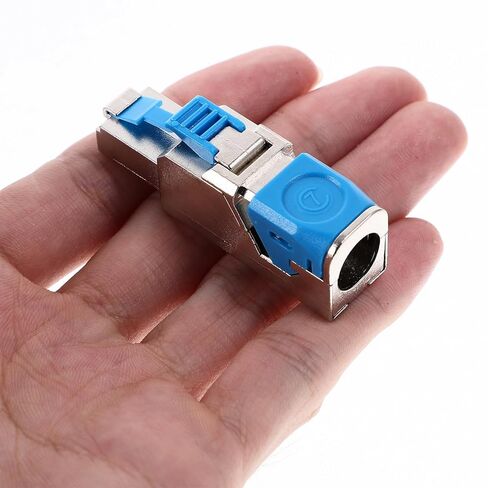 BESPORTBLE Shielded Rj45 Cat7 Pass Through Modular Plug Ethernet Cable Connector for Network Installation, Tool-Free Crimp Jack Compatible with Cat6a/7/8, High-Speed Data Transmission in Kuwait