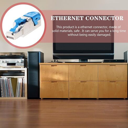 BESPORTBLE Shielded Rj45 Cat7 Pass Through Modular Plug Ethernet Cable Connector for Network Installation, Tool-Free Crimp Jack Compatible with Cat6a/7/8, High-Speed Data Transmission in Kuwait