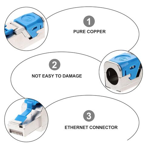 Sewroro محمية Rj45 تمر من خلال موصل Cat7 وحدات التوصيل إيثرنت شبكة كابل تجعيد جاك لاتصالات الشبكة المحلية والخادم عالية السرعة in Kuwait