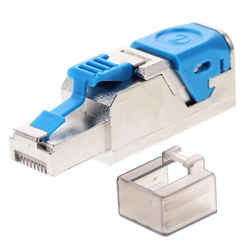 TEHAUX Shielded Cat7 Pass Through Rj45 Connector Plug, Modular Ethernet Network Cable Plug for High-Speed LAN, External Shielded Cat 7 Connector for Router and Gaming Devices in Kuwait