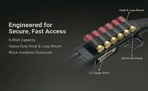 TRINITY 6-Round Aluminium 12 Gauge Shell حامل لستيفنز 320 - حامل ذخيرة مثبت على الجانب مع مشبك وحلقة تثبيت - مجموعة معدات الصيد in Kuwait