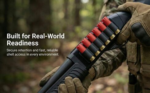 TRINITY 6-Round Aluminium 12 Gauge Shell حامل لستيفنز 320 - حامل ذخيرة مثبت على الجانب مع مشبك وحلقة تثبيت - مجموعة معدات الصيد in Kuwait
