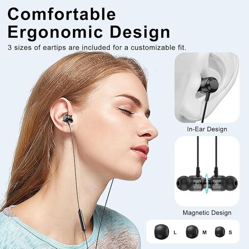 USB C Headphones for Samsung Galaxy S24 S23Ultra FE S22, USB C Earphones Wired with Mic Stereo Type C Headphones Magnetic in-Ear Type C Earbuds for Galaxy A55 A16 A35 ipad iPhone 16 15 in Kuwait