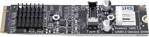 20Gbps Type E USB 3.2 Front Panel Socket to NVME M Key Express Card Adapter, PCIe to Type E Adapter with ASM3242 Chipset, Ideal for Motherboard in Kuwait