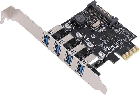 بطاقة توسيع PCIe USB 3.0، 4 منافذ بسرعة 5 جيجابت في الثانية تضيف سرعة فائقة على البطاقة، توسيع ذاتي الطاقة لأجهزة الكمبيوتر المكتبية ومحطات العمل 11، 10، 8، 7 Vista OS X in Kuwait