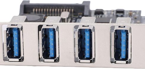 بطاقة توسيع PCIe USB 3.0، 4 منافذ بسرعة 5 جيجابت في الثانية تضيف سرعة فائقة على البطاقة، توسيع ذاتي الطاقة لأجهزة الكمبيوتر المكتبية ومحطات العمل 11، 10، 8، 7 Vista OS X in Kuwait