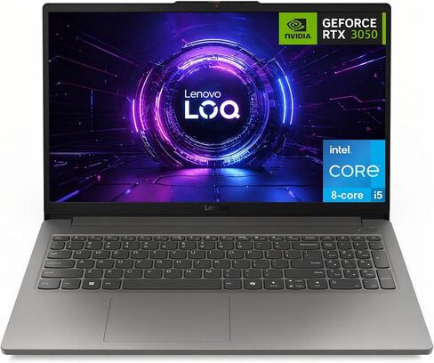 كمبيوتر محمول للألعاب Lenovo LOQ Essential، شاشة 15.6 بوصة FHD 144 هرتز، معالج Intel Core i5-12450HX ثماني النواة، 16 جيجابايت DDR5، 512 جيجابايت PCIe SSD، GeForce RTX 3050، HDMI، Wi-Fi 6، RJ-45، قارئ بطاقات، Windows 11، غير مزود بإضاءة خلفية in Kuwait