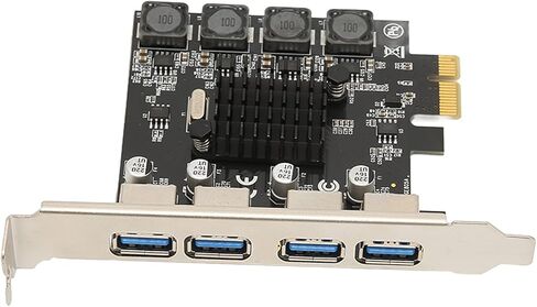 بطاقة توسيع SUNGOOYUE PCIE إلى USB، 4 منافذ USB 3.0 بسرعة 5 جيجابت في الثانية عالية السرعة ذاتية التشغيل PCI Express مع حماية التيار الزائد، للكمبيوتر المكتبي in Kuwait